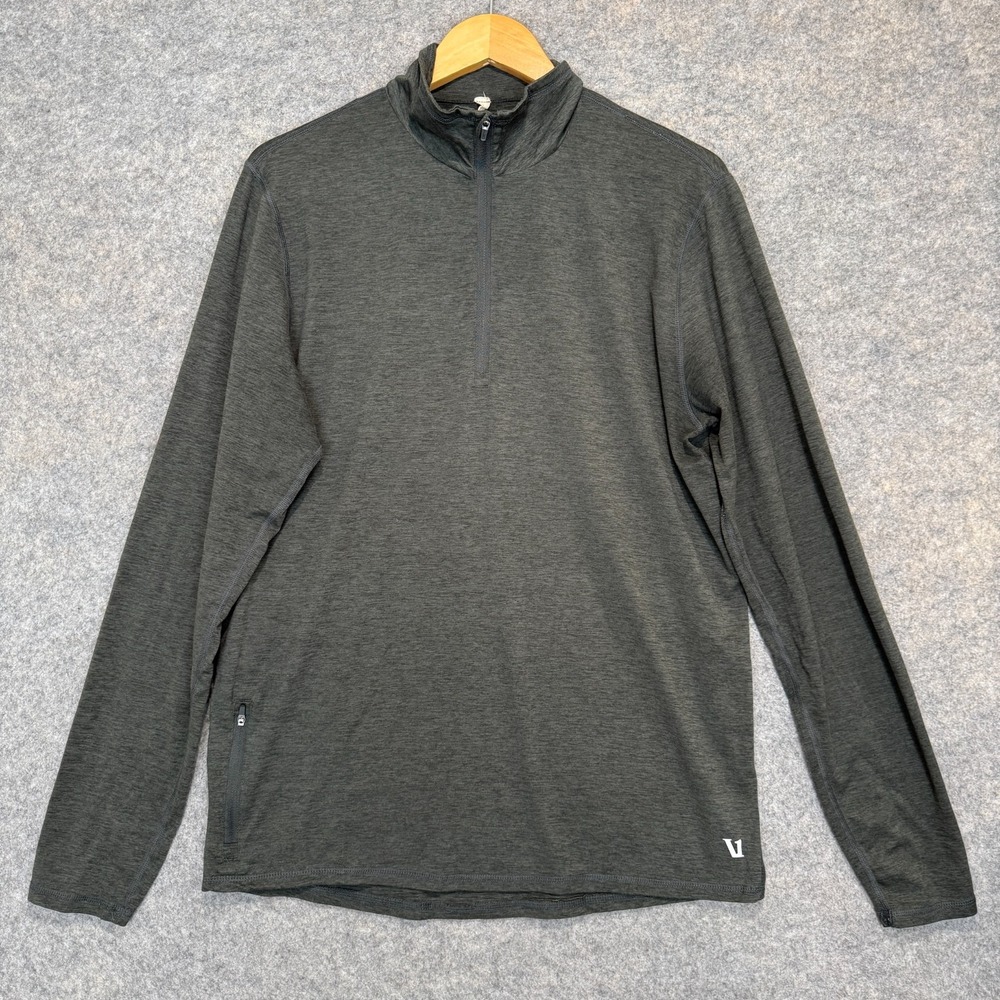 Vuori Ease Performance Half Zip 2.0‎ Top Mens Large Gym Workout Train Green V221